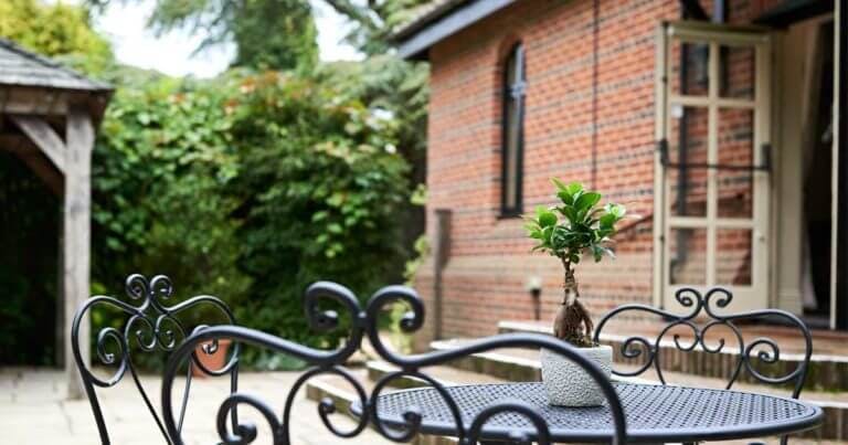 Courtyard garden with seating