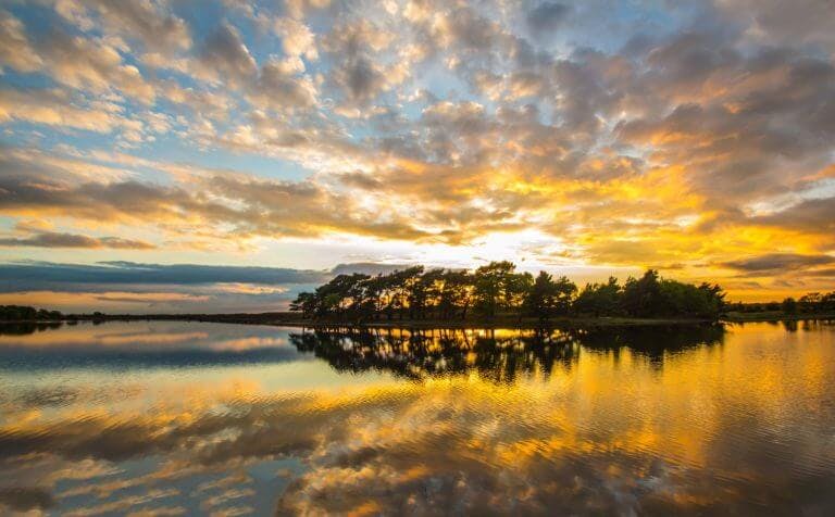 Stunning sunset at Hatchet Pond