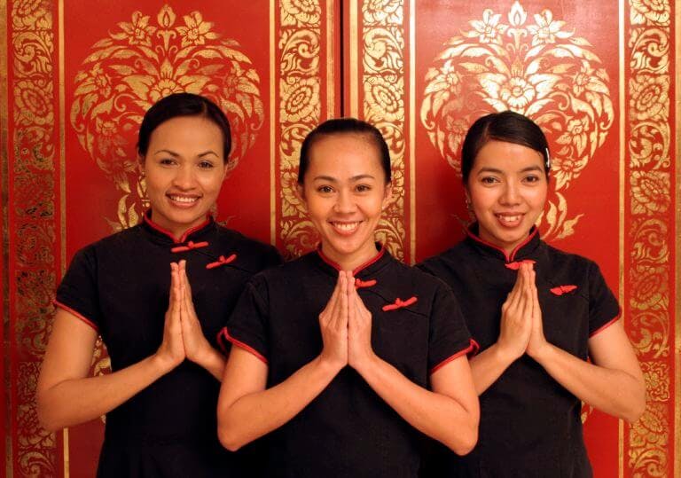 The Spa therapists welcoming guests at Careys Manor Hotel & SenSpa