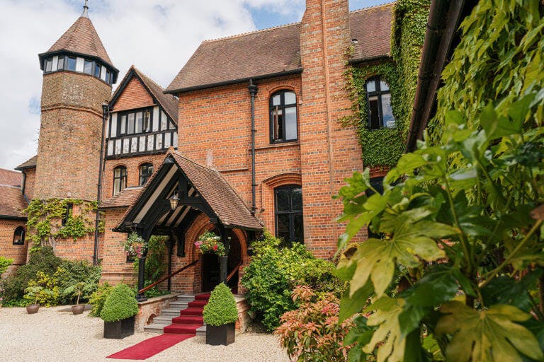 Outside of a Victorian country house hotel, Careys Manor