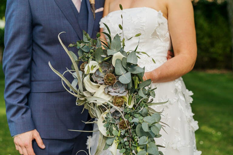intricate wedding bouquet for a wedding at Careys Manor Hotel