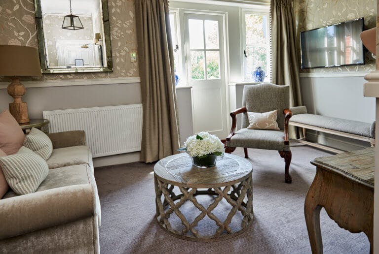 Living area in the Manor suite