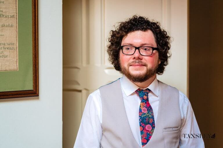The Groom James smiling before the ceremony