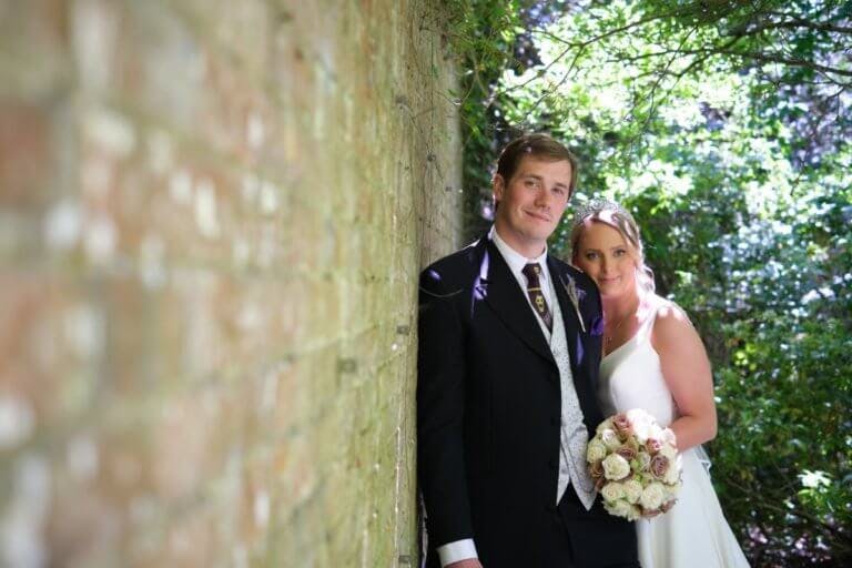 Bride and Groom in the gardens
