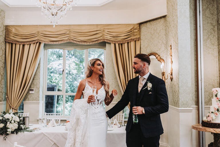 Bride and Groom in the Manor Suite
