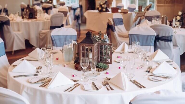 Wedding breakfast set up details