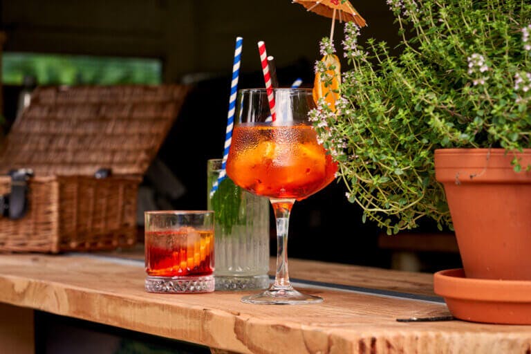 Summer cocktails on the bar