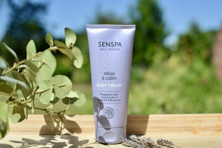 SenSpa Body Cream lifestyle shot outside in nature | Natural Skin Care