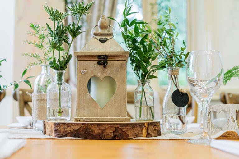 Wedding details lantern at Careys Manor Hotel