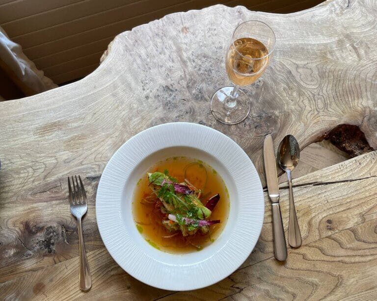 New Forest restaurant Cambium Monkfish dish