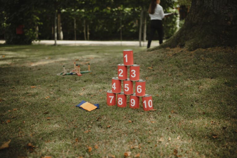 Garden games set up