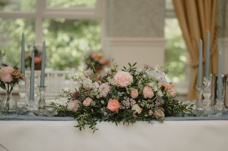 Close up of top table centre piece