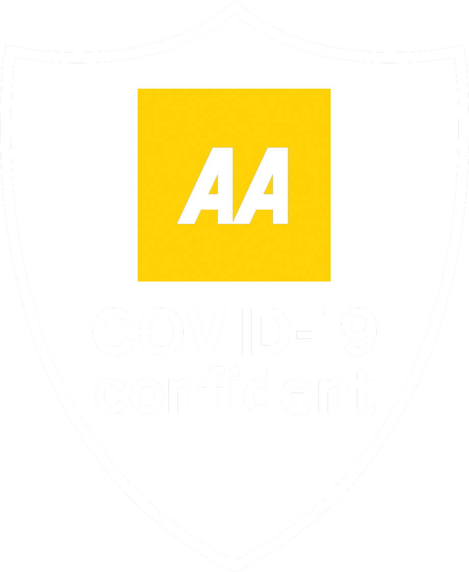 AA COVID Confident logo white