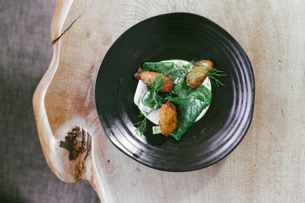 In the kitchen making Smoked Haddock Dauphines