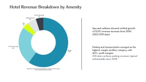Chart representing the revenue share of amenities in Hotels