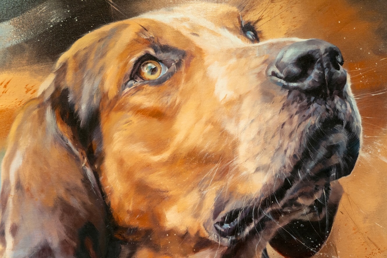Hound Painting at The Red Lion in Long Compton