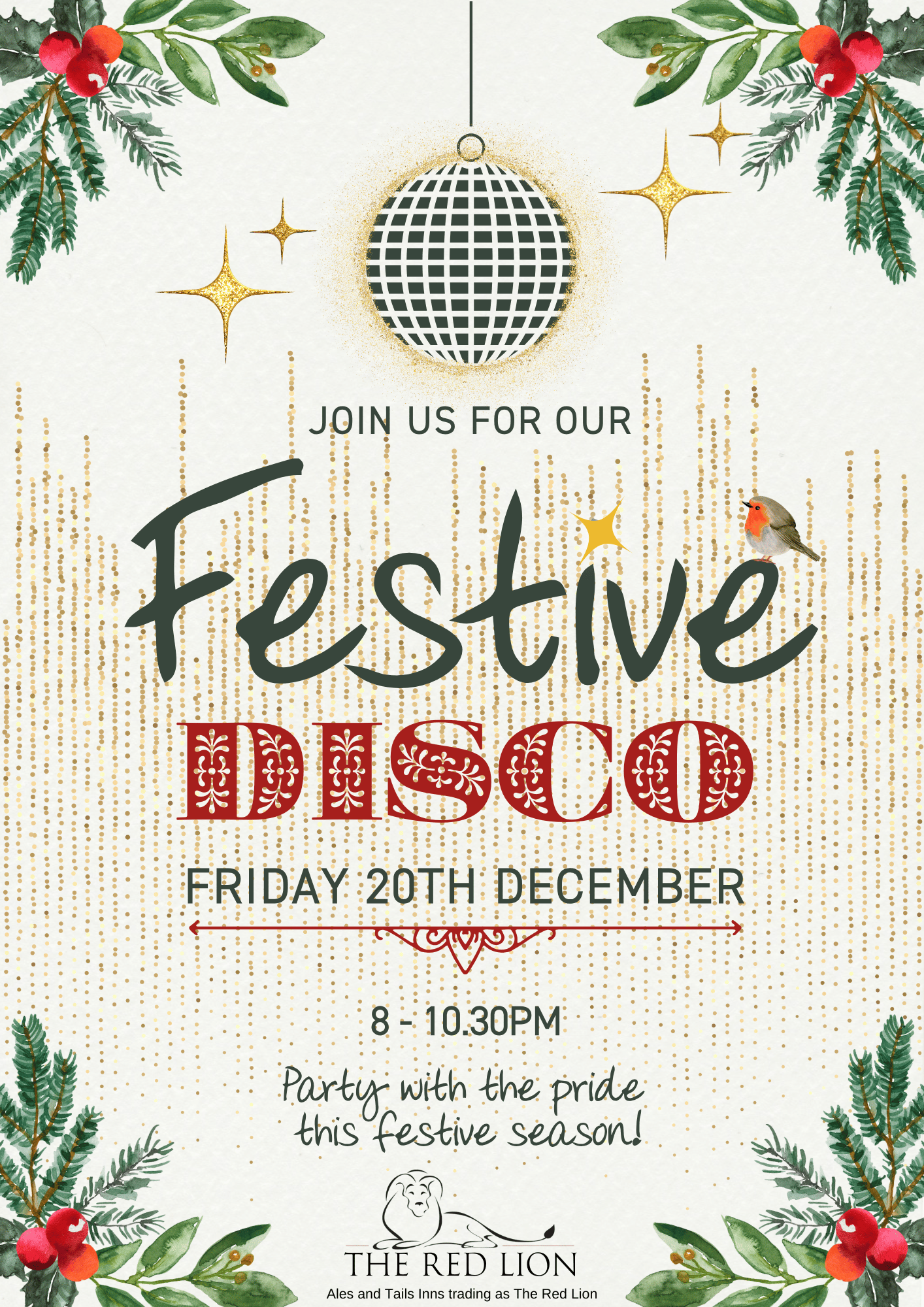 Join us for our Festive Disco on Friday 20th December!