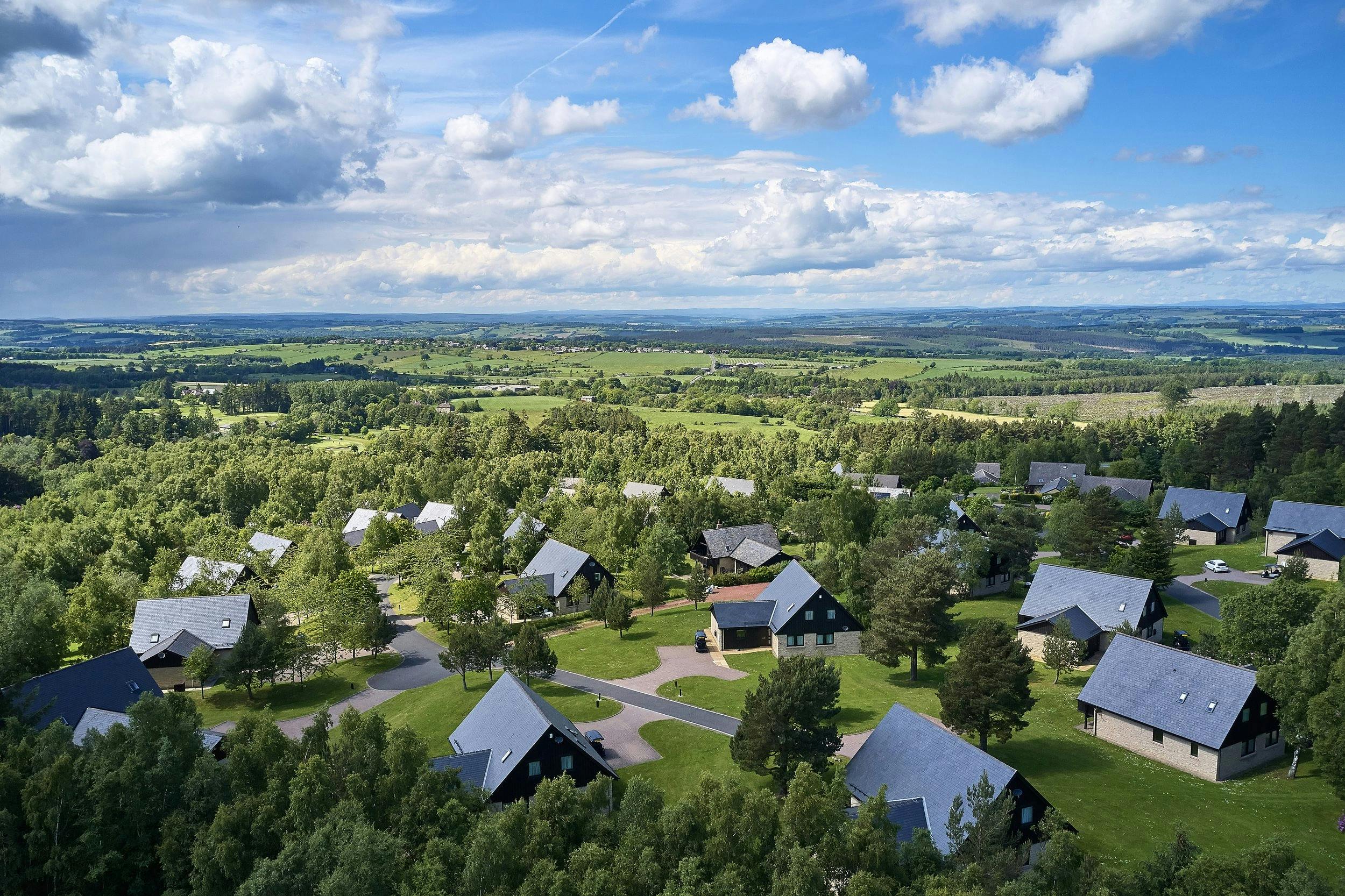 Whitbarrow resort lodges aerial view
